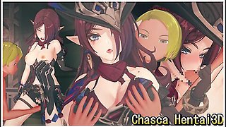3D anime erotic finger play and intense sex scenes