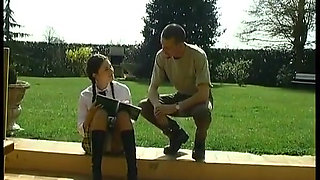 Busty Schoolgirl in Stockings Hard Anal Pounded and Facialized Outdoor