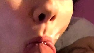 Great amateur video of Brunette POV oral sex