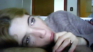 Young Blonde with Sucks Cock with Love and Gets a Cumshot in the End