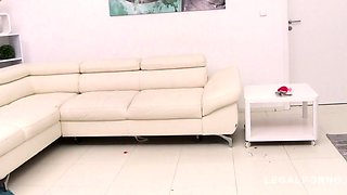 Interracial POV blowjob by exciting brunette girl