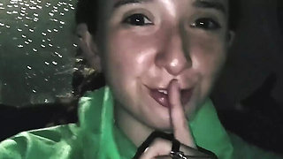 18 Year Old Teen Fingering Her Shaved Pussy to Orgasm in Taxi - Amateur Solo HD Video