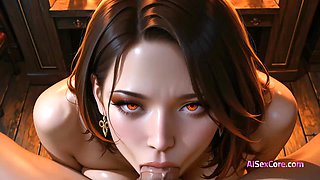 Busty brunette lounges in whiskey bar & gets fucked hard before a juicy cumshot (AI)