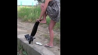 Amateur Video: 'Leather Thigh-High Boots by Designer Andrea
