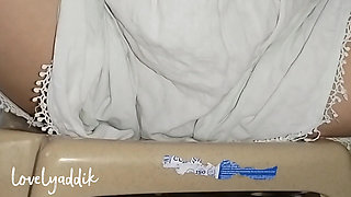 My stepsister watching movie  without panty