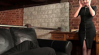 My busty psychologist is so eager to jump on my huge dick
