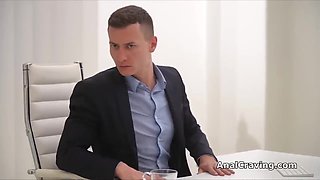 Office Double Penetration With Slutty Blond Hair Babe Secretary In Stockings