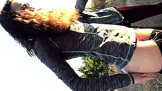 Busty amateur teen outdoor hardcore action with cum