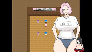 Busty ninja Sakura and Hinata in all the wild hentai action