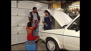 German MILF Double Penetration Threesome in Garage with Black Stud
