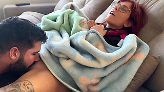 Nerdy redhead girlfriend wanted me to help her finish masturbating