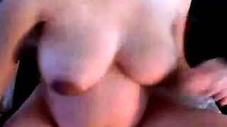 Pregnant babe with big tits plays with her nipples on webcam