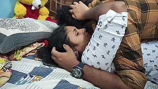 Long Lip Lock with Step Sister in Bedroom