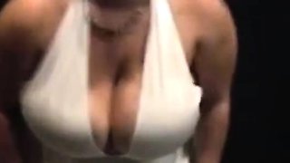 Big-Titted BBW Strips Out of Her White Dress