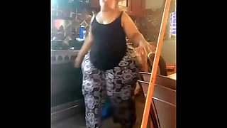 Granny Have No Clue I Am Filming Her Clean up