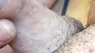 Small cock gets jerked off and cums (close-up)