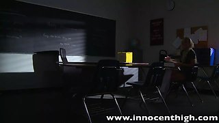 InnocentHigh Halloween Special: Sexy blonde Jess Rhodes fucked in the dark