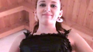 Close up teen foot worship