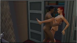 They Invited A Big Black Member To The Family. Fucked Mommy And Then Daughter Sims