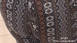 Behind Her Big Booty N Pretty Feet N Blue