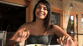 Amateur real small titted party teen slammed in gym class