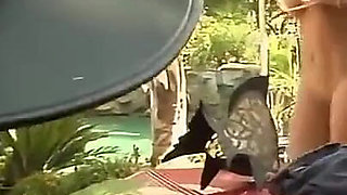 Threesome Party with Experienced Woman with Firm Tits and Golden Hair Takes It in Both Holes Outdoors