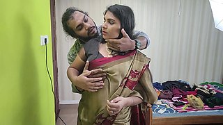 BDSM Both Hand Tied and Blindfolded in Saree by Vaishnavy and Sharun Raj, Mallu Couple Hot BDSM Ass and Boobs Kiss Romance