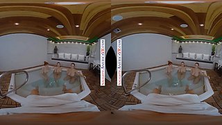 NAUGHTY AMERICA Lena Paul, Lauren Phillips, Skylar Snow take turns riding a hard cock
