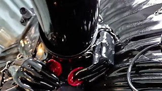 LatexLovingLady Solo: Built-In Vaginal & Anal Condom Latex Catsuit Tease - OnlyFans HD