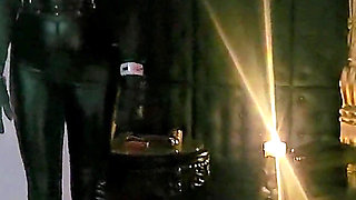 Stina Stone Femdom Handjob Tease Denial Facesitting by Mistress in Leather Gloves Part 1