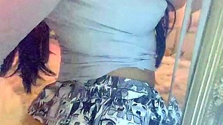 Cute amateur brunette naughty in solo jerking show on camera