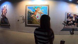Art museum visit with big ass Thai GF got her horny for sex