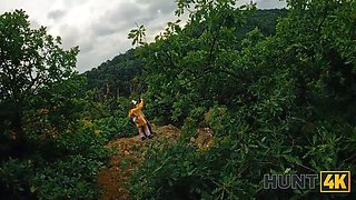 Hunt4k. encountered a bare stranger with nice knockers in the forest