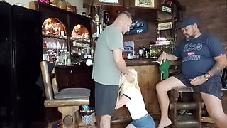 Two guys one blonde come shot in her face