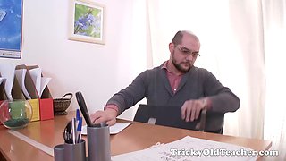 Karolin tricked into porno by an older lecturer