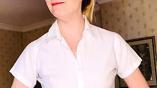 Blonde solo jerking off