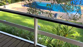 I Made My Dream Come True I Swam Naked in My Neighbor's Pool Then I Gave Him My Tasty Pussy