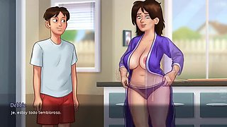 Hot MILF stepmom seduces her horny stepson in Summertime Saga