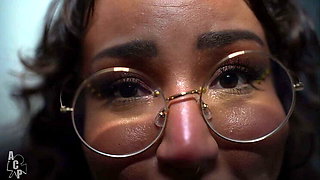 Slutty Latina Librarian Peachie Garcia Blows Gibby The Clown's Big Black Cock