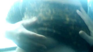 Horny Babe Gives Blowjob on Public Bus, Flashes Big Ass