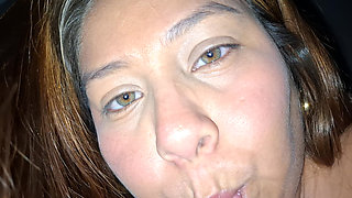 Blow up BBW Latina Sucks a Dildo, Masturbates, and Boob Play