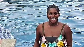 Sperm Floating in the Pool, Hard Sex in the Water, Double Orgasm.