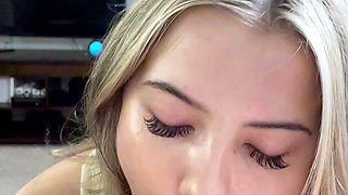 Booty blonde loves POV big cock