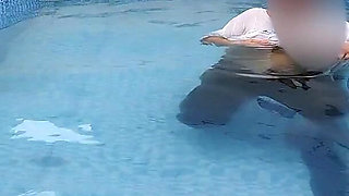 A Hot Couple's Risky Fun in the Swimming Pool.
