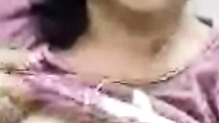 A horny fat indian milf watching dick masturbation on webcam