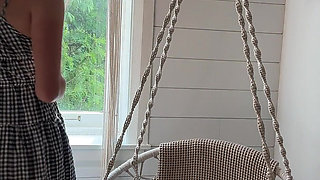 Having Some Fun in the Swing Chair! Hard Orgasm!