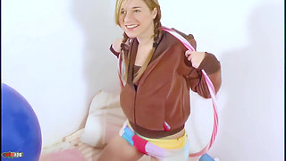 Monica-vera: Beautiful Petite Blonde Monica Vera Strips and Gets Hot on Camera