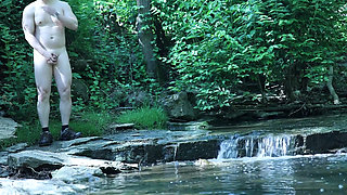 Flexing by the Waterfall, Trying to Sneak a Little Private Moment