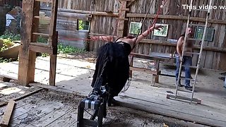 Tied Up And Fucked By Machine In Barn