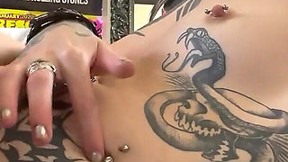 Goth Girl Fingers Her Belly Button and Plays with Navel Piercing